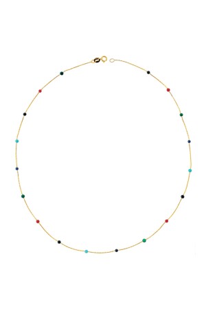 Goldfarbene Steinreihen-Halskette für Damen DM0035 - 1