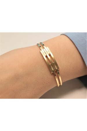 Goldgeripptes Manschettenarmband - 4