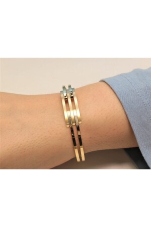 Goldgeripptes Manschettenarmband - 5