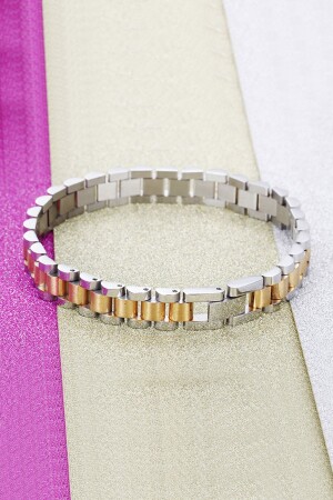 Goldgraues 316-L-Stahl-Glänzendes und mattes Herrenarmband Ed02bysr - 4