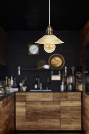 Gönen Tekli Beyaz Patinalı Modern Retro Sarkıt Mutfak Salon Avize 3292-01-WH - Apliqa