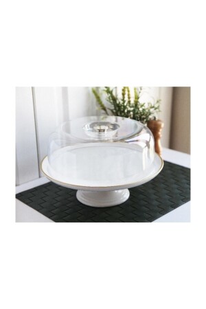 طعام كعك مزخرف من السيراميك من الذهب الأبيض - Gönül