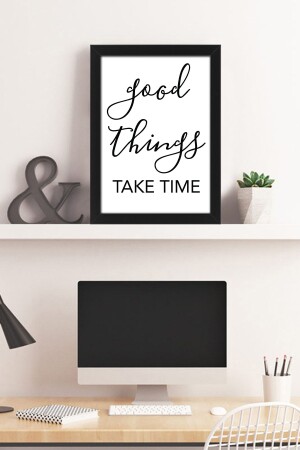 Good Things Come To Those Who Hustle - A4 Dekoratif Resimli Siyah Çerçeve - 633 - 2