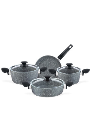 Gordes Granit-Look 7-teiliges Kochgeschirr-Set – Grau TNCR0000000006-8682116825658 - 5