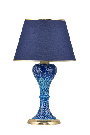 Gordion Tischlampe Lampenschirm Blau gefliest Gold DDABJGRDMV - 6