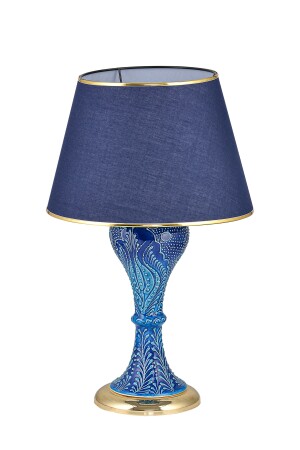 Gordion Tischlampe Lampenschirm Blau gefliest Gold DDABJGRDMV - 7