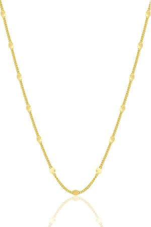 Gourmet-Kette mit vergoldeten Pailletten aus Silber und Gold. SGTL10625 - 3