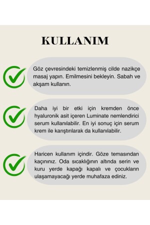 Göz Altı Kremi Kırışıklık Ve Morluk Karşıtı Göz Çevresi Nemlendirici Kolajen Peptit Gözaltı Bakım - 9