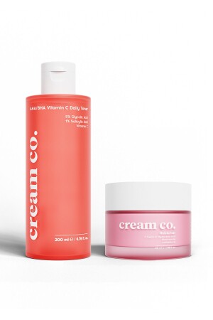 Gözenek Sıkılaştırıcı Siyah Nokta ve Akne Karşıtı Aydınlatıcı Arındırıcı Nemlendirici İkili - Cream Co.