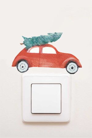 شجرة السنة الجديدة و ملصق صاكة السيارة ملصق عيد الميلاد - Grafikup