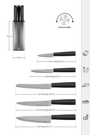 Grammy Inox 6 Parça Standlı Bıçak Seti - 6