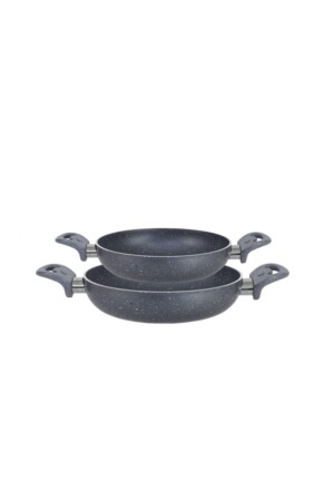 Granit 18-24 Cm Yumurta Tavası Set Yanmaz Yapışmaz Çizilmez Çift Kulp Omlet 18-24 Set - HAZARPAZAR