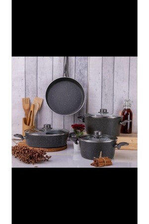 م.ن.ز-غرانيت 7 قطع طباخ وعلبة - İlk Chef