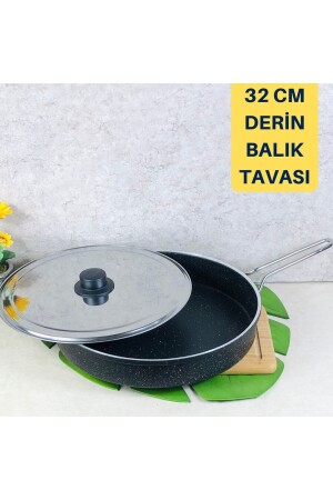 Granit Derin Balık Tavası Gözleme Tava 32 Cm MSBLKD32 - 5