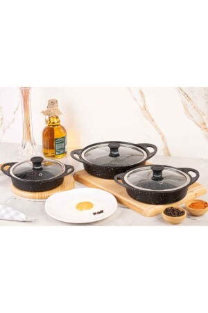 Granit Döküm 3 Lü Sahan Set Siyah lisa005 - 2