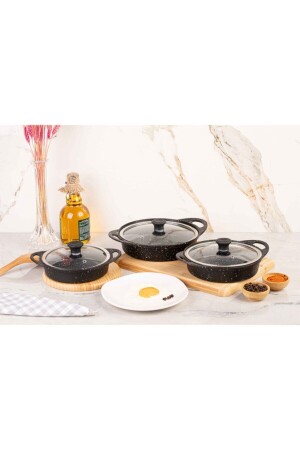 Granit Döküm 3 Lü Sahan Set Siyah lisa005 - 4