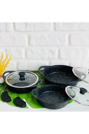 Granit Döküm 3 Lü Sahan Set Siyah lisa005 - 6