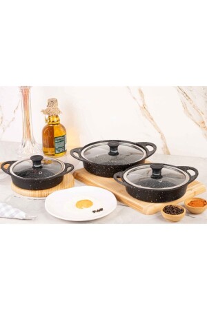 Granit Döküm 3 Lü Sahan Set Siyah lisa005 - 1