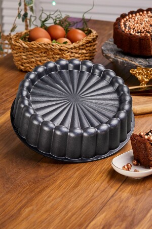 Granit Döküm Tart Kalıbı Gri 26 cm - 1