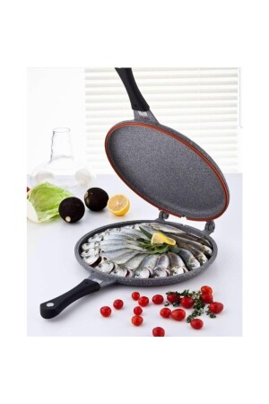 Granit Doppelseitige Fisch- und Sardellenpfanne 28 cm thermoAD GRANIT Fischpfanne - 1