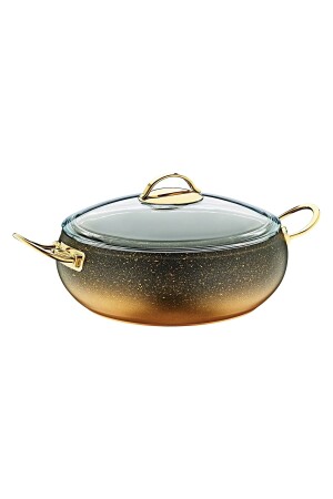 Granit-Reiskugeltopf mit Glasdeckel 3341gold OMS. 0079 - 1