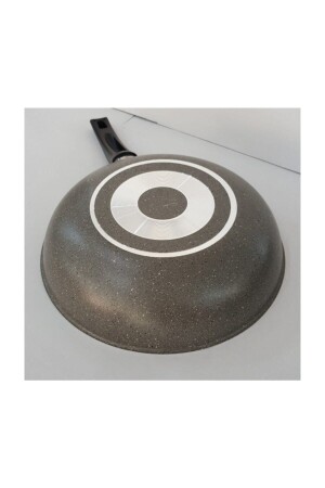 Granit-Wok-Pfanne 28 cm (große Größe, Grau), feuerfeste, antihaftbeschichtete Oberfläche - 6