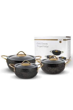 Granite Gold 6-teiliges Kasserollenset 16-18-20 cm 16-18-20 cm - 1