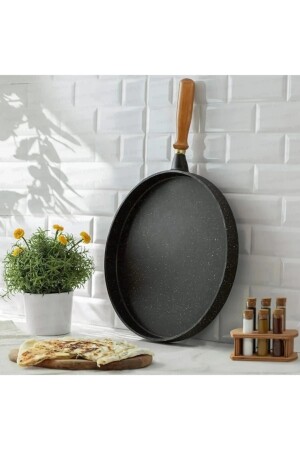 Granitguss-Pfannkuchen-Crêpe-Grillpfanne, 36 cm, große Pfanne T4 - 6