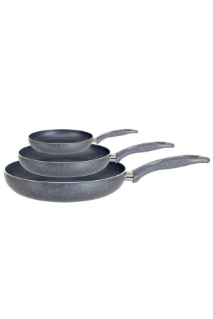 Granitta 22-26-30 cm Einhand-Pfannenset aus grauem Granit, 3-teilig, 222630TKG - 2