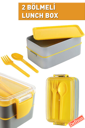 Grau 900 ml Mini-Lunchbox Lunchbox Kunststoff-Lunchbox Lebensmitteltransport-Lunchbox für den Schulschlafsaal deftion-meticulous-lunchbox - 2