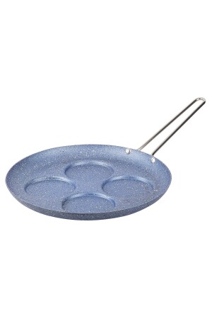 Grau-blaue Granit-Pfannkuchenpfanne, 28 cm, 4 Abschnitte (Stahlgriff), KONT GPK04GM - 1