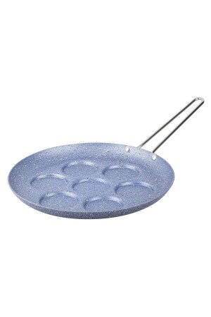 Grau-blaue Granit-Pfannkuchenpfanne, 28 cm, 7 Abschnitte (Stahlgriff), KONT GPK07GM - 1