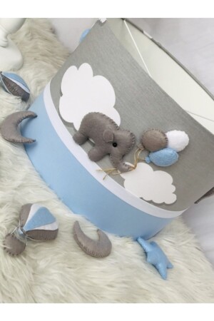 Grau Cloudy Elephant Blue Baby Kinderzimmer Kronleuchter Lampenschirm Set Avizeabajurtakım1 - 7