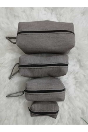 Graue künstliche Matroschka-Make-up-Tasche, 4 Stück - Genel Markalar