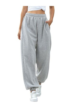 Graue, lockere Damen-Jogginghose - 1