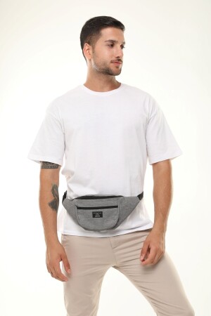 Graue Unisex-Schulter- und Hüfttasche mit 2 Fächern DUB001 - 2