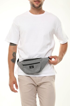 Graue Unisex-Schulter- und Hüfttasche mit 2 Fächern DUB001 - 6
