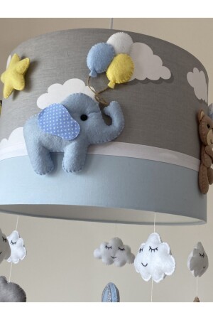 Graue wolkige blaue Farbe gemischte Tierfigur Baby Junge Kinderzimmer Kronleuchter TIER1 - 5