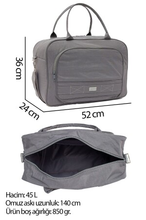 Grauer Crinkle-Stoff 00816 Unisex-Fronttasche, wasserabweisend, breiter Schultergurt, Gepäck, Sport-Reisetasche - 7