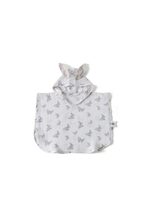 Grauer Musselin-Kinderponcho mit Kaninchenmuster CAPETRENDYOL - 2