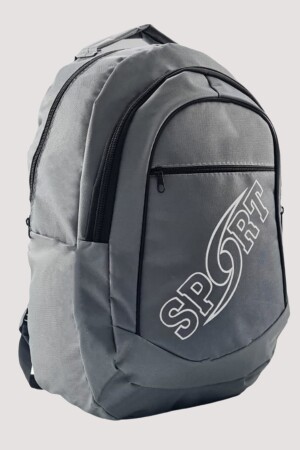 Grauer Sportrucksack - Wandertasche mit Fächern - Sporttasche - Schultasche - 3