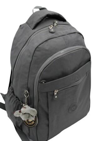 Grauer Unisex-Schulrucksack aus wasserdichtem Crinkle-Gewebe 2300 bvt2300okul - 4