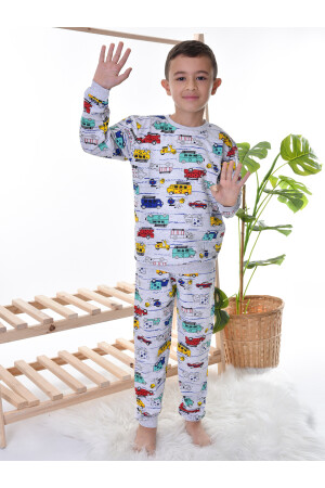 Graues Trolley-Pyjama-Set für Jungen, Pyjama-Set für 1–11 Jahre - 3