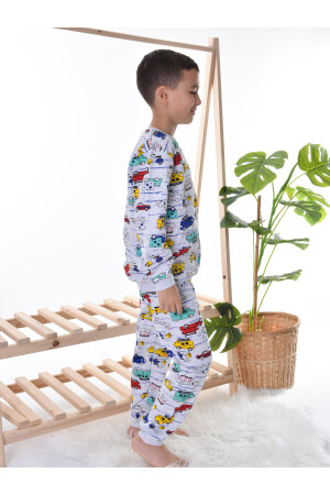 Graues Trolley-Pyjama-Set für Jungen, Pyjama-Set für 1–11 Jahre - 4