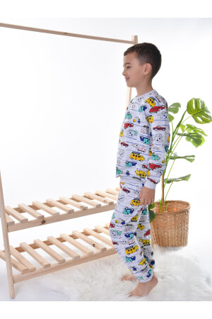 Graues Trolley-Pyjama-Set für Jungen, Pyjama-Set für 1–11 Jahre - 5