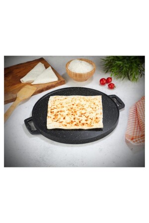 Gravita Grill- und Pfannkuchenblech aus Gusseisen, 34 cm, Schwarz, TAC-6326 - 4