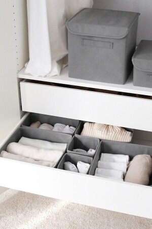 Gray Covered Laundry Toy Organizer Folding Storage Box 28x28x28 BKKPK-GRI - 3