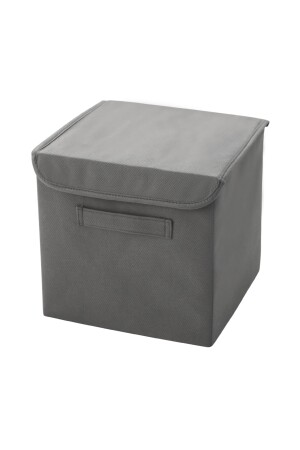 Gray Covered Laundry Toy Organizer Folding Storage Box 28x28x28 BKKPK-GRI - 6
