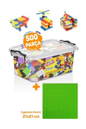 Green Application Ground Micro Block Funny Blocks 500 Stück Kunststoffbox - 1