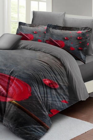 Grey Dream Doppelbett-Bettbezug-Set, 3D-Baumwollsatin, monohome2419 - 6